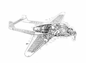 Military Aviation 1903-1945 Cutaways Gallery: DH Vampire Mk1 Cutaway Drawing