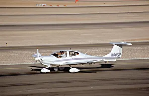 Diamond DA-40 on runway at Las Vegas North airport, USA