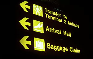Images Dated 13th February 2006: Direction signs at Changi Airport, Singapore