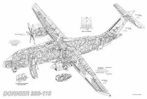 Civil Aviation 1949-Present Cutaways Gallery: Dornier 328-110 Cutaway Drawing