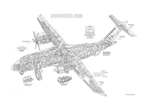 Civil Aviation 1949-Present Cutaways Collection: Dornier 328 Cutaway Drawing