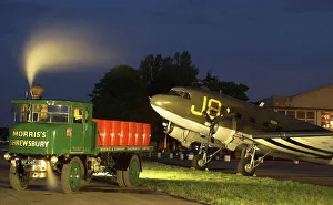 Douglas C-47 Dakota with old steam lorry at Kemble