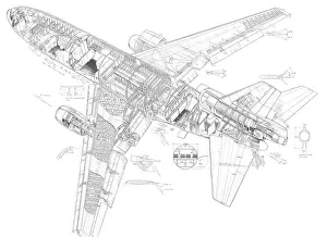 General Aviation Cutaways Collection: Douglas DC 10 series 30 Cutaway Drawing
