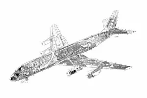 General Aviation Cutaways Collection: Douglas DC-8 Cutaway Drawing