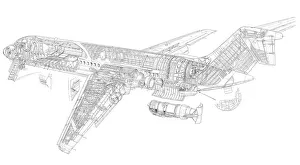 General Aviation Cutaways Collection: Douglas DC 9 Cutaway Drawing