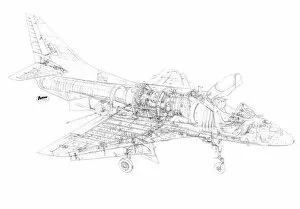 Military Aviation 1946-Present Cutaways Gallery: Douglas Skyhawk A4D Cutaway Drawing