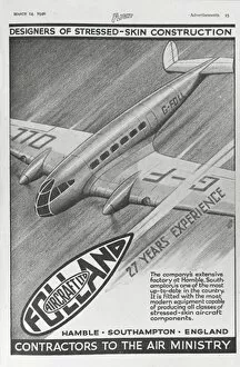 Flight Collection: dvert for Folland Aircraft manufacturers March 1940