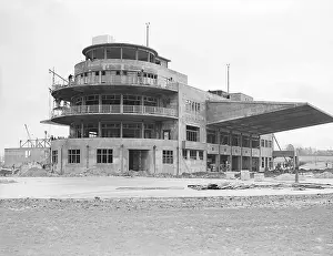 Elmdon, Birmingham Airport terminal building under construction, 1939
