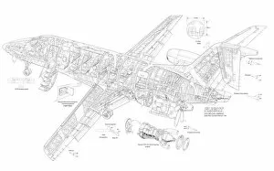 Civil Aviation 1949-Present Cutaways Collection: Embraer CBA-123 Cutaway Drawing