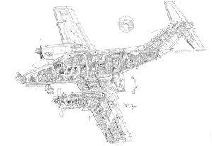 Embraer EMB-121 Xingu Cutaway Drawing