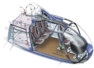 Eurocopter EC120 Cabin Cutaway Poster