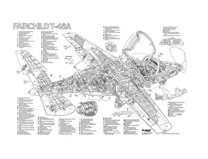 <b class=qtipBold><figcaption>Fairchild T-46A Cutaway Poster</figcaption></b><br><em>© Flightglobal</em> Fairchild T-46A Cutaway Poster