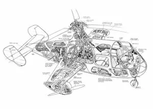 Experimental Aircraft Cutaways Gallery: Fairey Gyrodyne Cutaway Drawing