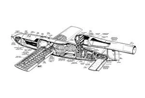 Military Aviation 1903-1945 Cutaways Collection: Fiesler V1 Cutaway Drawing