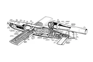 Military Aviation 1903-1945 Cutaways Collection: Fiesler V1 Cutaway Drawing