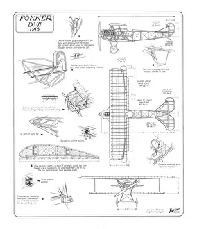 Fokker D. VII Cutaway Drawing