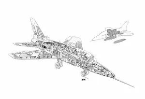 Military Aviation 1946-Present Cutaways Gallery: Folland Gnat Cutaway Drawing