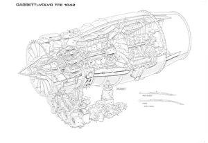 <b class=qtipBold><figcaption>Garret TFE 1042 Cutaway Drawing</figcaption></b><br><em>© Flightglobal</em> Garret TFE 1042 Cutaway Drawing