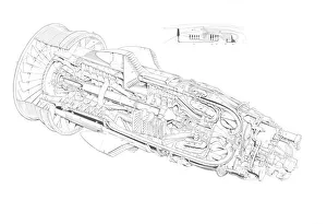 Garrett Airsearch ATF 3 Cutaway Drawing