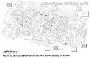 Aeroengines - Piston Cutaways Gallery: Garrett GTCP 131-9 APU Cutaway Drawing