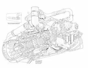 Aeroengines - Jet Cutaways Gallery: Garrett GTCP 331-500 APU Cutaway Drawing