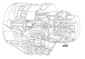 Aeroengines - Jet Cutaways Collection: Garrett TFE531 Cutaway Drawing