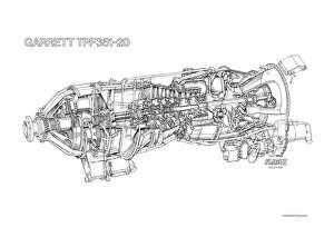 Aeroengines - Piston Cutaways Collection: Garrett TPF351-20 Cutaway Drawing
