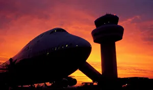 Gatwick ATC tower & Boeing 747