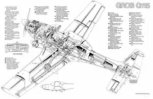General Aviation Cutaways Gallery: Grob G115 Cutaway Poster
