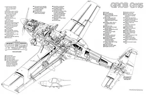 General Aviation Cutaways Collection: Grob G115 Cutaway Poster