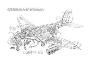 Military Aviation 1946-Present Cutaways Collection: Grumman A-6F Intruder Cutaway Drawing