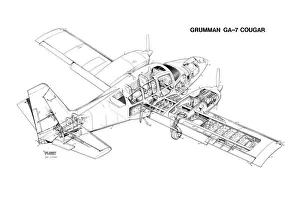 Grumman GA-7 Cougar Cutaway Drawing