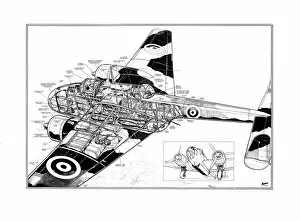 Military Aviation 1903-1945 Cutaways Gallery: Handley Page HP52 Hampden Cutaway Drawing