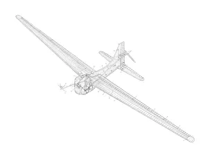 Hatfield man-powered Puffin Cutaway Drawing