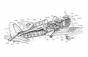 Military Aviation 1946-Present Cutaways Gallery: De Havilland Chipmunk Cutaway Drawing