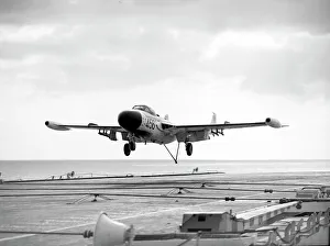 <b class=qtipBold><figcaption>De Havilland Sea Venom</figcaption></b><br>De Havilland, DH, Sea Venom, FAW22, Royal Navy, RN, UK, Fighter, Historical, Military, HMS, Victorious, Aircraft, Carrier, 1959, 1950s, G-A, 3/4, Front, Arrestor, Hook<br><em>© Flight Global 2009 - All Rights Reserved</em> De Havilland Sea Venom