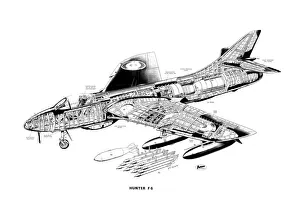 Hawker Hunter F6 Cutaway Drawing