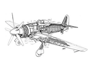 Military Aviation 1946-Present Cutaways Gallery: Hawker Sea Fury Cutaway Drawing