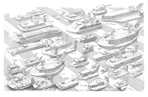 Hovercraft through the ages Cutaway Drawing