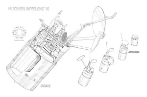 Hughes Intelsat VI satellite Cutaway Drawing