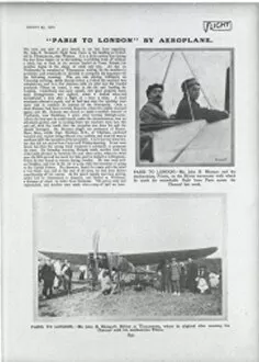 Flight Collection: John B Moisant Bleriot after crossing the English Channel in his Aircraft, 1910