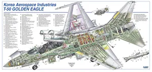 Flight Collection: Korea Aerospace T-50 Cutaway Poster