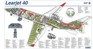 Images Dated 5th July 2005: Learjet 40 Cutaway Poster