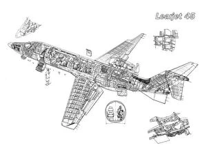 Images Dated 5th July 2005: Learjet 45 Cutaway Drawing