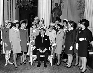 <b class=qtipBold><figcaption>The Lord Mayor meets the Jet Set</figcaption></b><br>Sir Robert Bellinger found himself the centre of attention when he was visited at the Mansion House in The City of London, by exotic looking air hostesses representing 16 major airlines that have secured delivery positions for the Concorde supersonic airliner.<br><em>© Flightglobal</em> The Lord Mayor meets the Jet Set