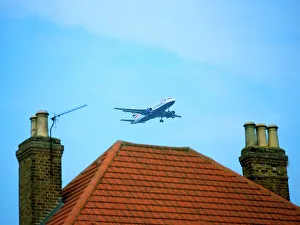 Low-flying over roof