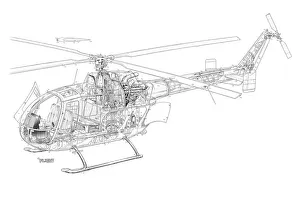 MBB Messerschmitt Bolkow Blohm 105C Cutaway Drawing