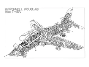 Military Aviation 1946-Present Cutaways Collection: McDD BAe T-45A Goshawk Cutaway Drawing