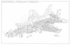 Military Aviation 1946-Present Cutaways Gallery: McDonnell Douglas F-15 SMTD Cutaway Drawing