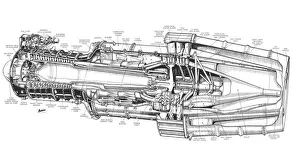 Images Dated 16th March 2011: Metro-vick F3 with thrust augmentation detail Cutaway Drawing